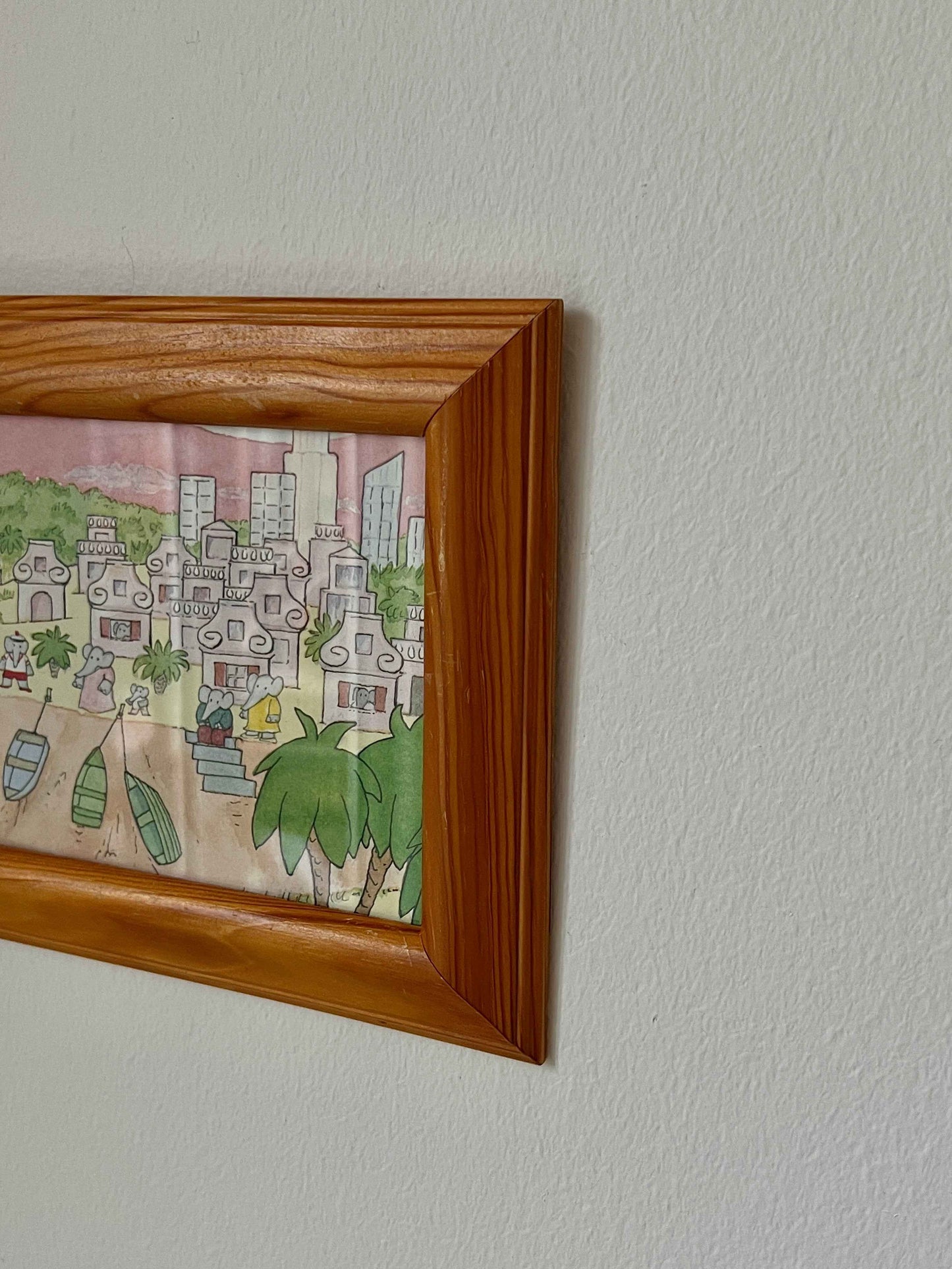 Babar illustration, både ved søen