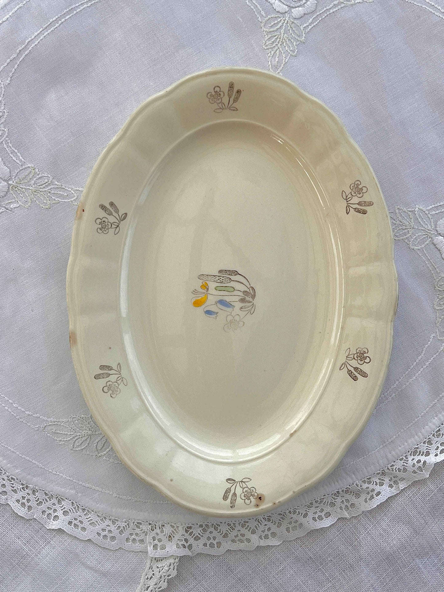 Rørstrand porcelænsfad med blomster