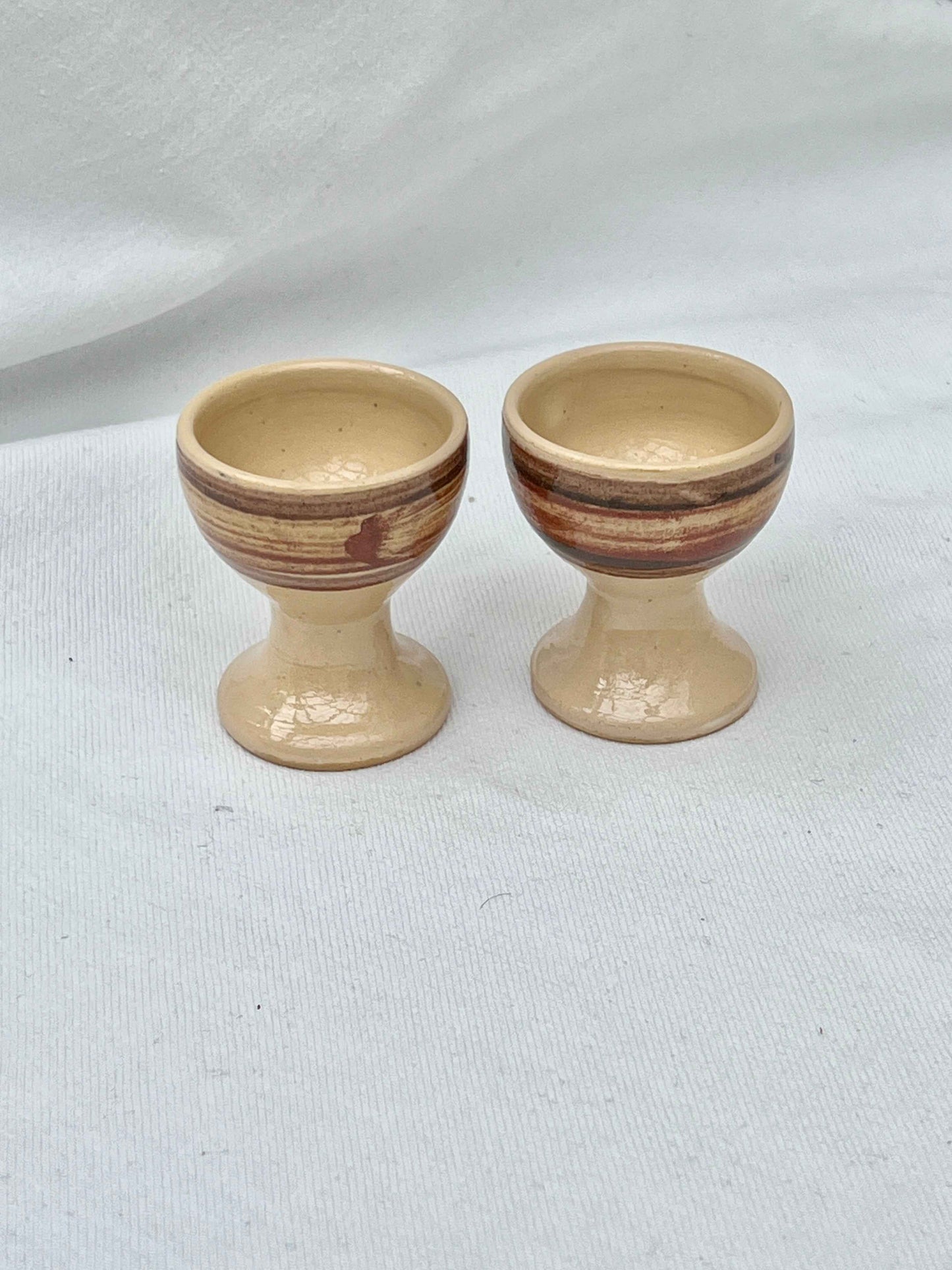 Æggebægre i keramik, H6, sæt a 2