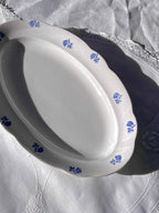 Ovalt ‘Gefle’ porcelænsfad med blomster