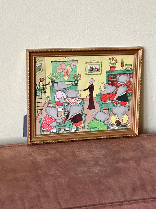 Babar illustration – i skole