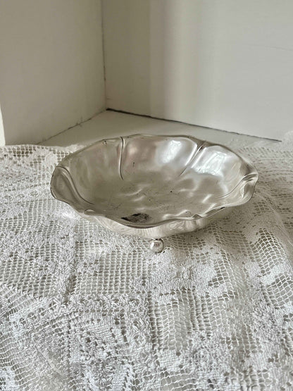 Footed dish, silverplated