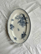 Fransk Vintage Fad “Flore” – Elegant Porcelæn (34,5x26,5 cm)