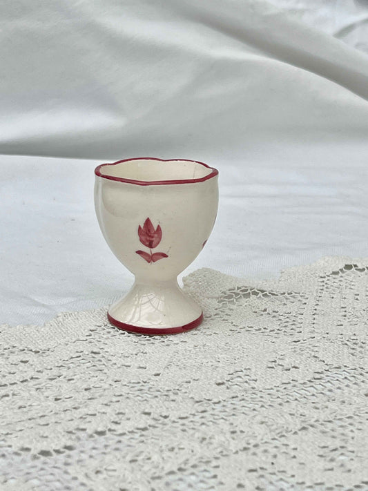 Æggebæger i porcelæn med tulipanmotiv, H7