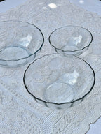 Stor brasiliensk glasskål med bølgende glas, Ø25 H10