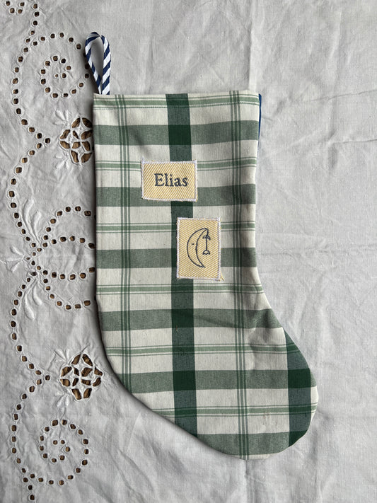 Made to order julesok i vintage tekstil - tilføj navn og motiv