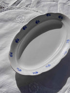Ovalt ‘Gefle’ porcelænsfad med blomster