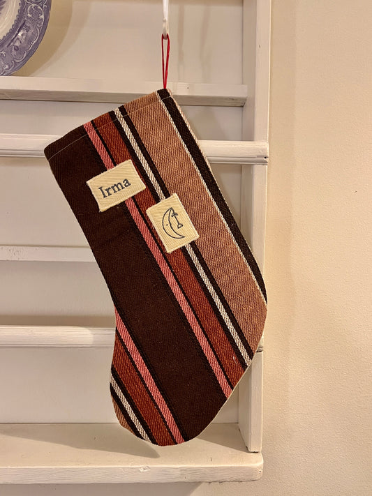Made to order julesok i vintage tekstil - tilføj navn og motiv