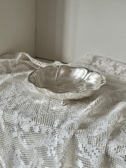 Footed dish, silverplated