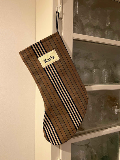 Made to order julesok i vintage tekstil - tilføj navn og motiv