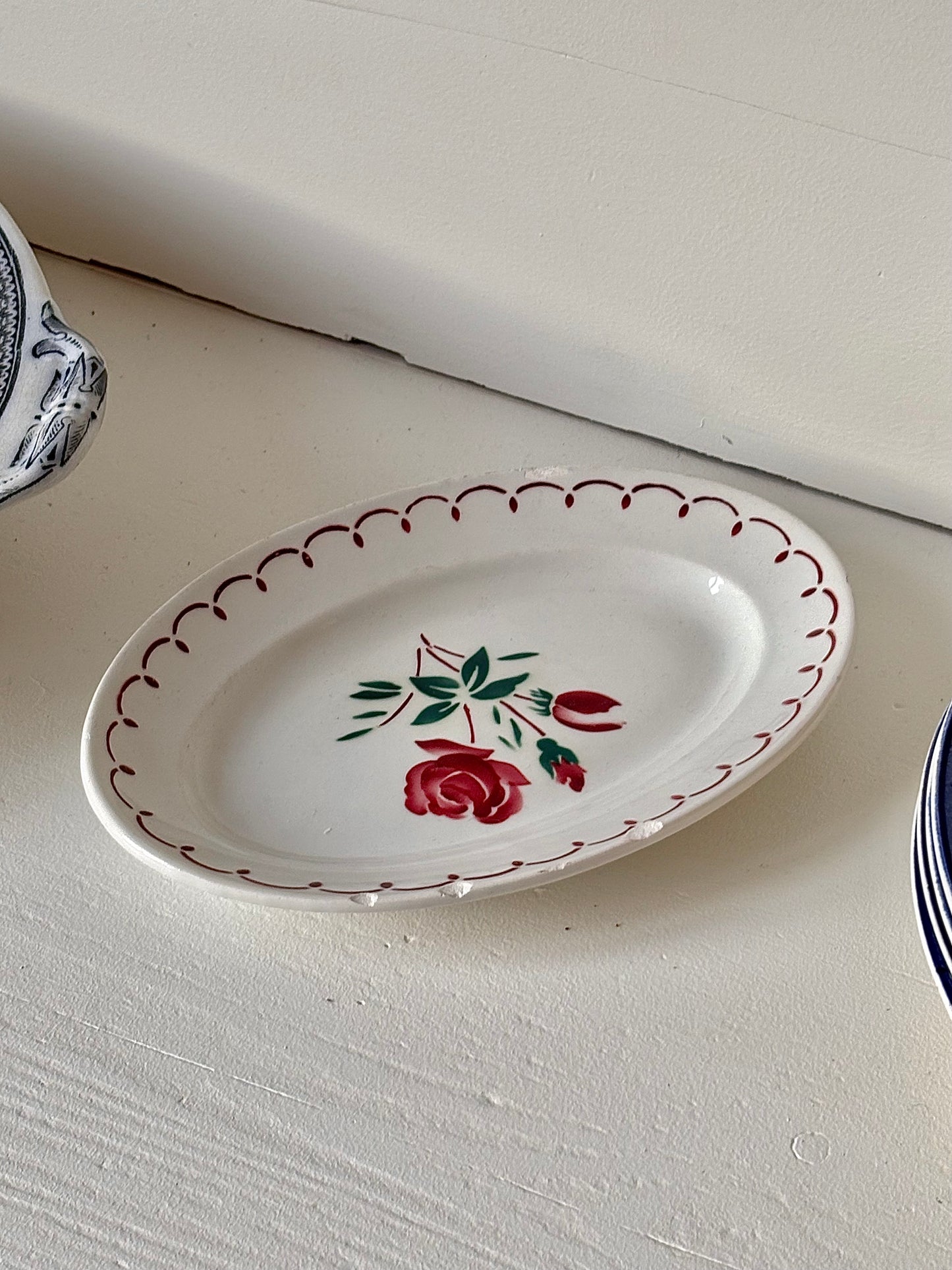 Handpainted porcelain dish