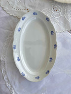 Ovalt ‘Gefle’ porcelænsfad med blomster