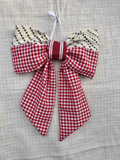 BUBBI BOW - sløjfe i vintage tekstil - tilføj navn eller motiv