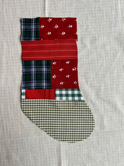 Made to order julesok i vintage tekstil - tilføj navn og motiv