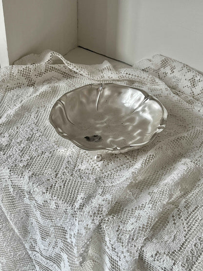 Footed dish, silverplated