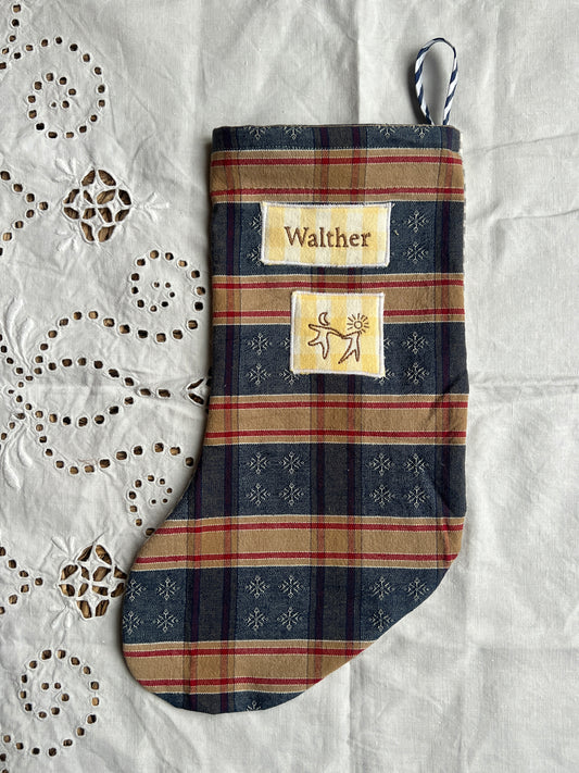 Made to order julesok i vintage tekstil - tilføj navn og motiv