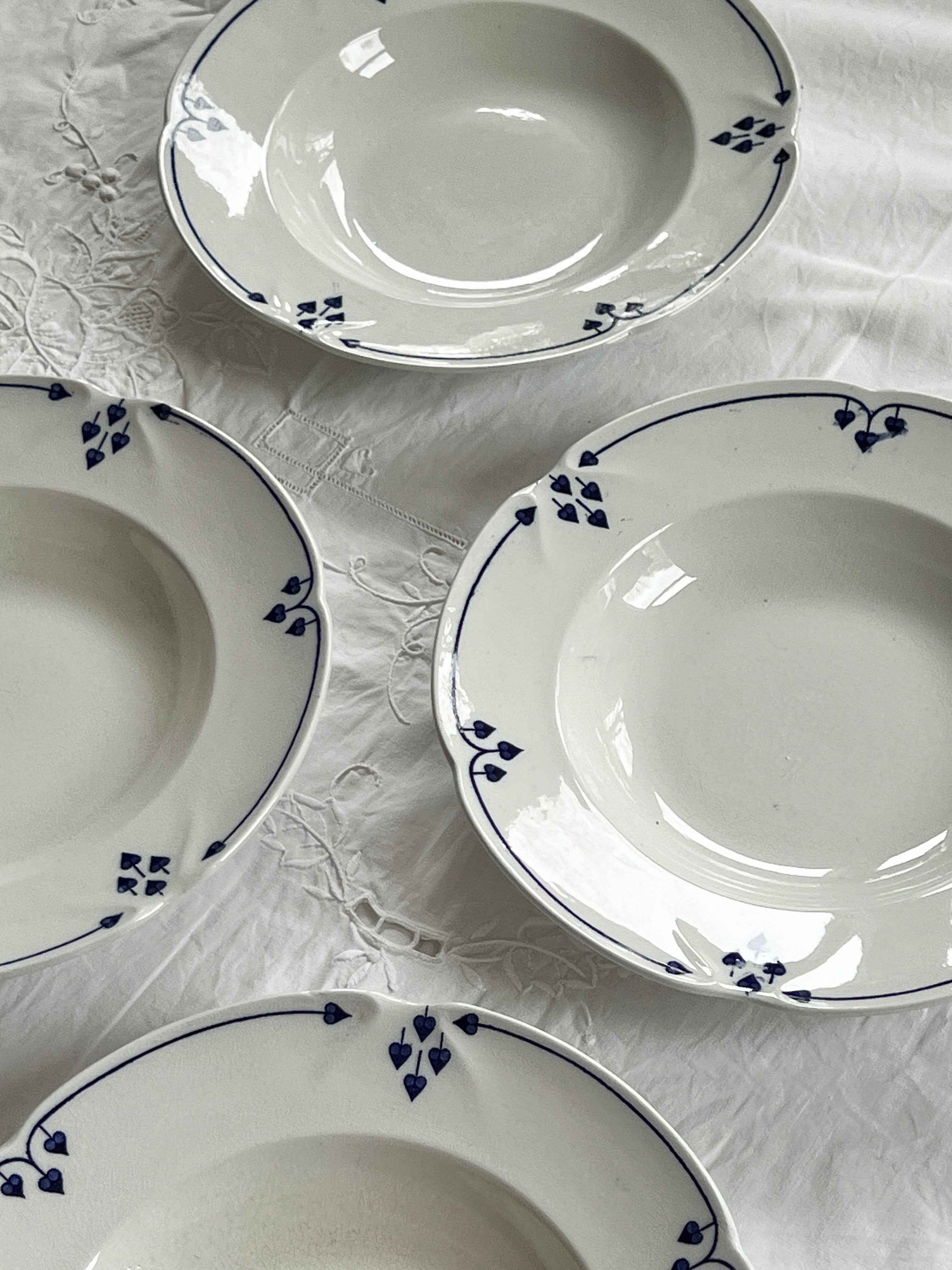 Vintage Pastatallerken “Rina” – Villeroy & Boch Porcelæn (Ø 24,5 cm) – 4 stk