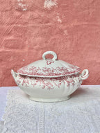 Vintage terrin med rødt motiv, John Maddock & Sons