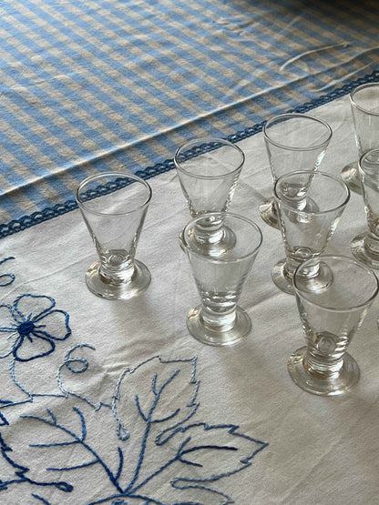 Mundblæste snapseglas (9 stk)