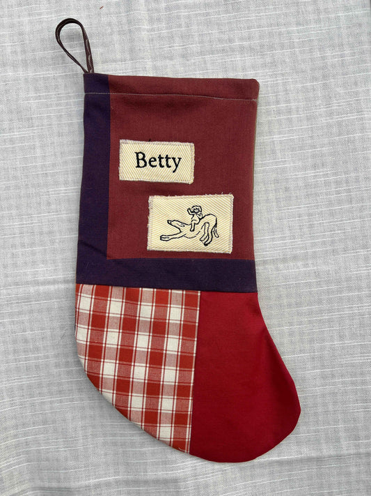 Made to order julesok i vintage tekstil - tilføj navn og motiv