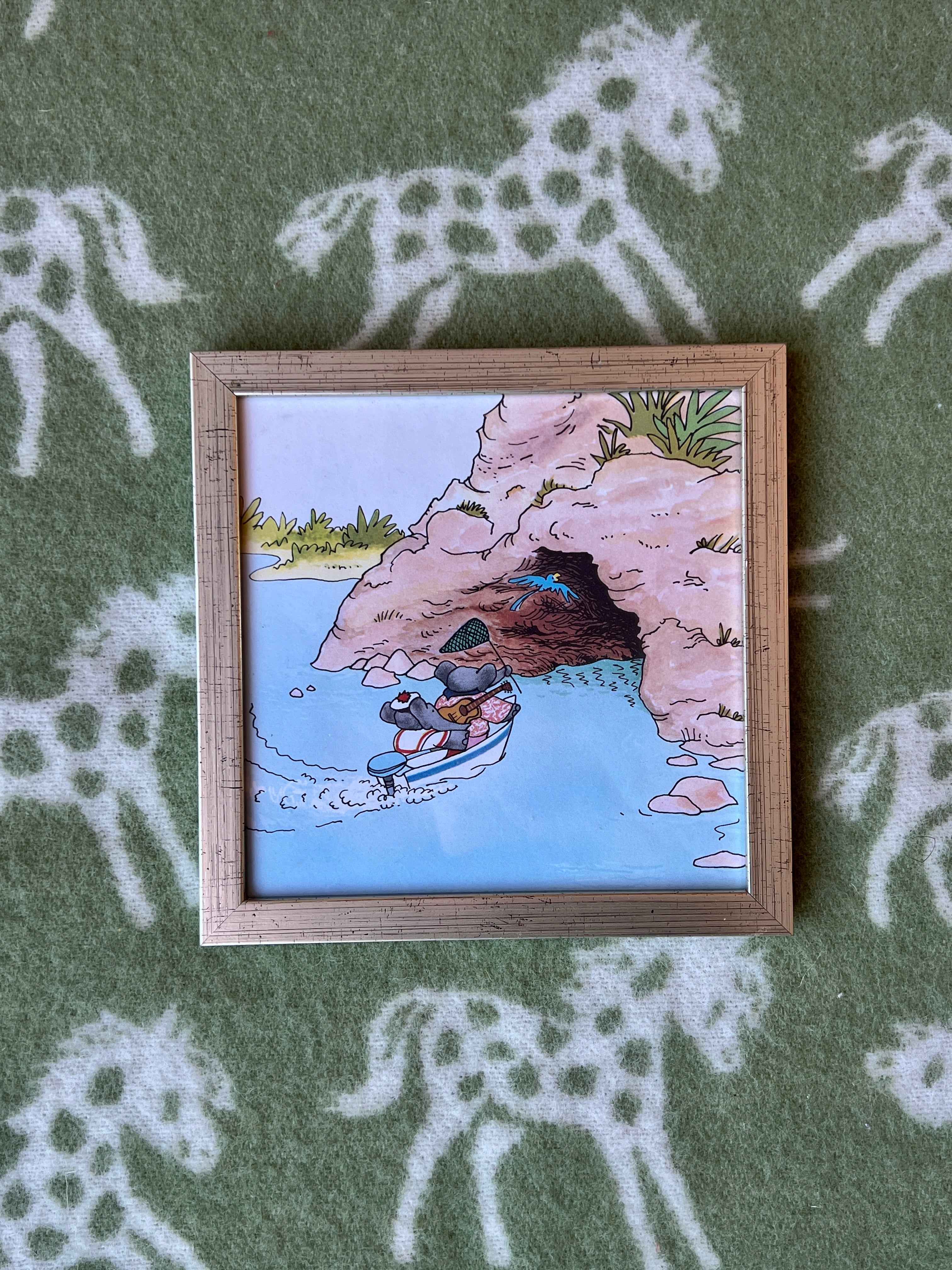 Babar illustration, fisketur til grotten