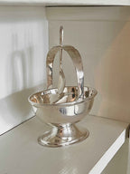 Sukkerskål i sølv med hank og ske H17 cm B11 cm