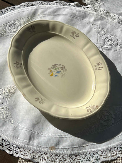 Rørstrand porcelænsfad med blomster