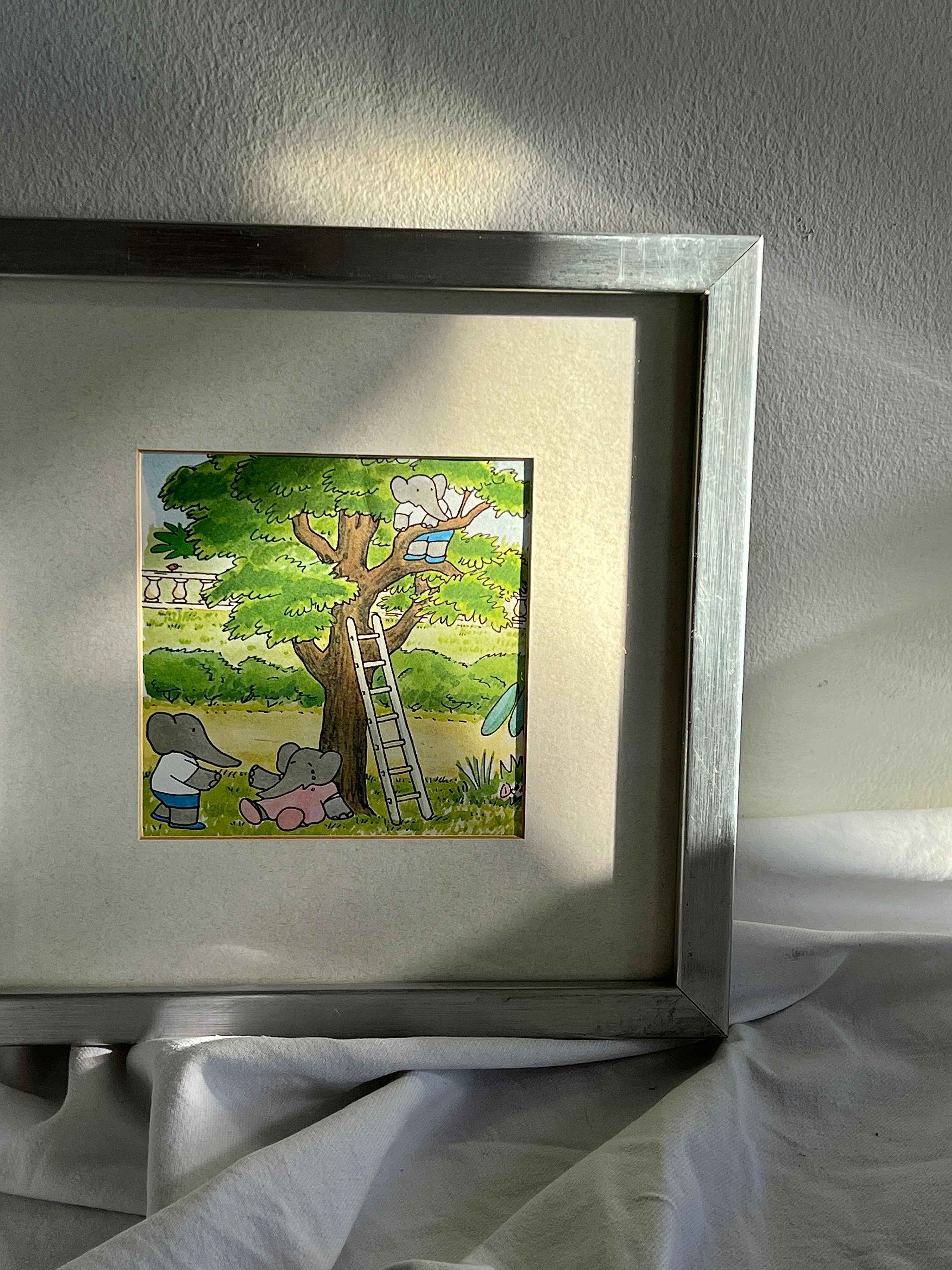 Babar illustration, storebror trøster