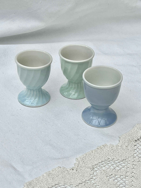 Æggebægre i pastelfarver, H6, sæt a 3