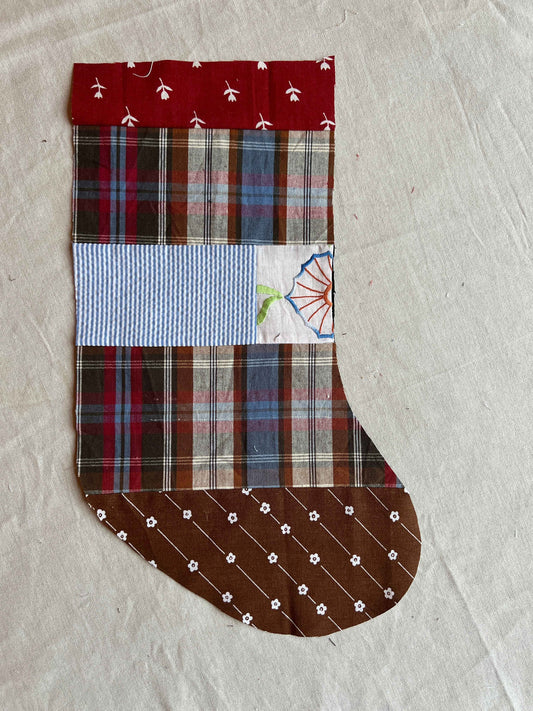 Made to order julesok i vintage tekstil - tilføj navn og motiv