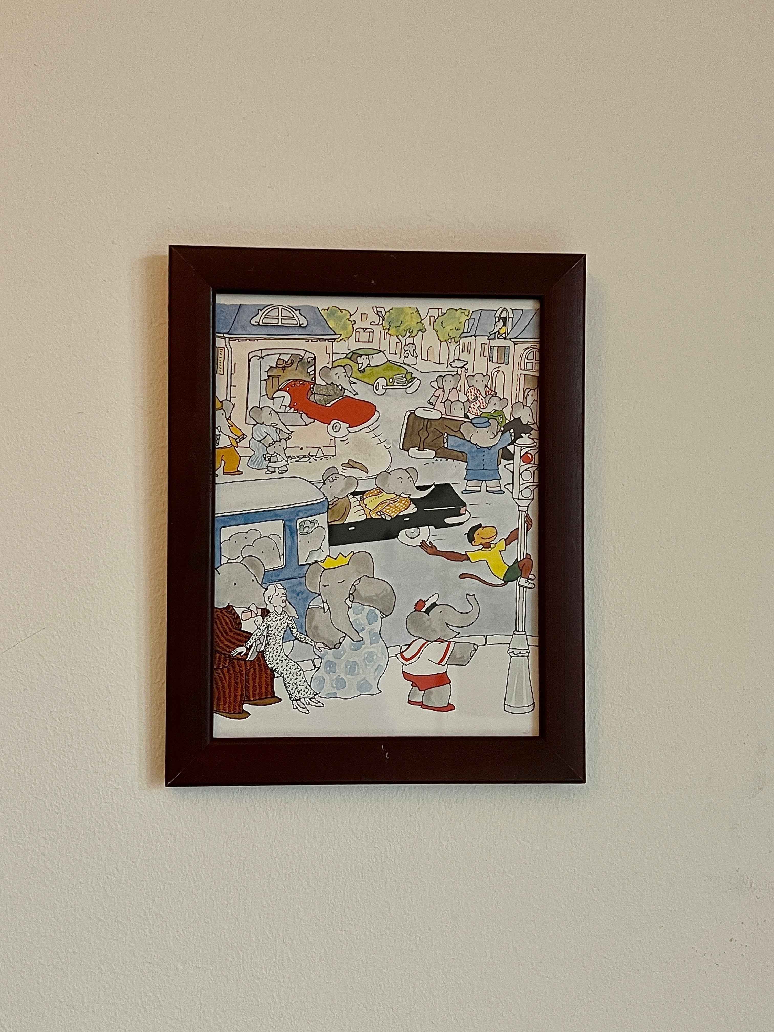 Babar illustration, kaos på torvet