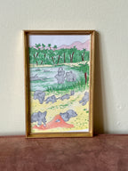 Babar illustration – afslapning i junglen