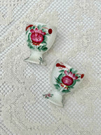 Æggebægre med blomstermotiv, H6, sæt a 2