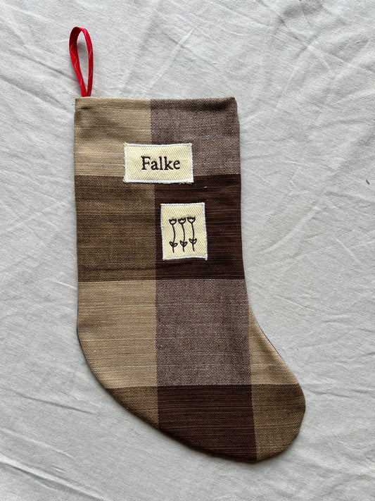 Made to order julesok i vintage tekstil - tilføj navn og motiv