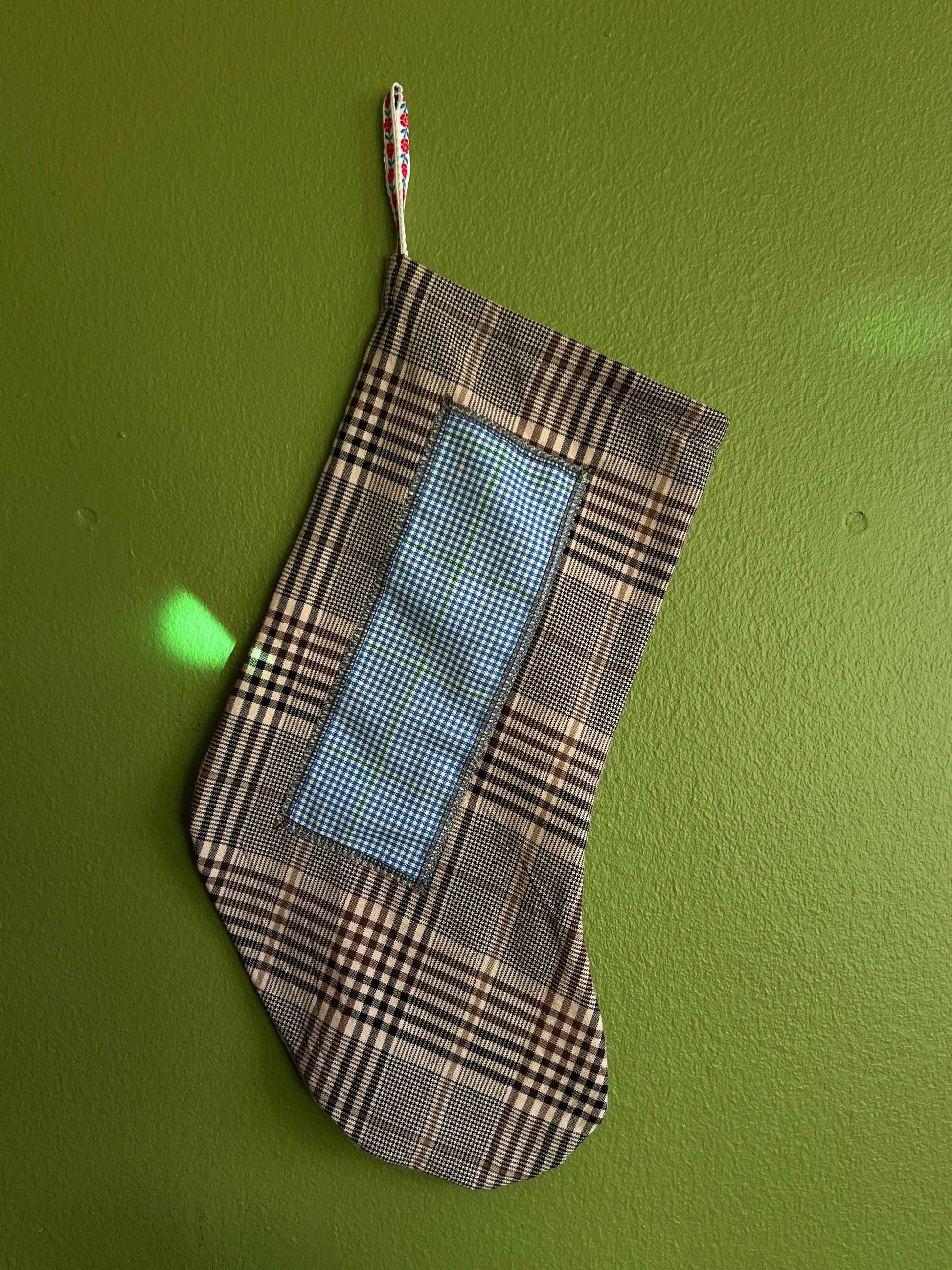 Made to order julesok i vintage tekstil - tilføj navn og motiv