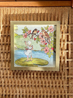Tommelise illustration 1983 – vintage ramme 20x20 cm