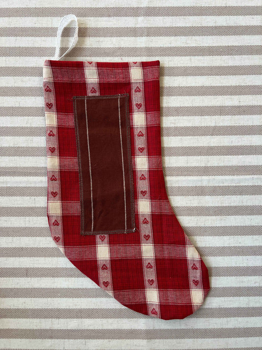 Made to order julesok i vintage tekstil - tilføj navn og motiv