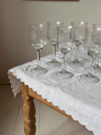 Vintage vinglas med dekorering · H17,5 cm