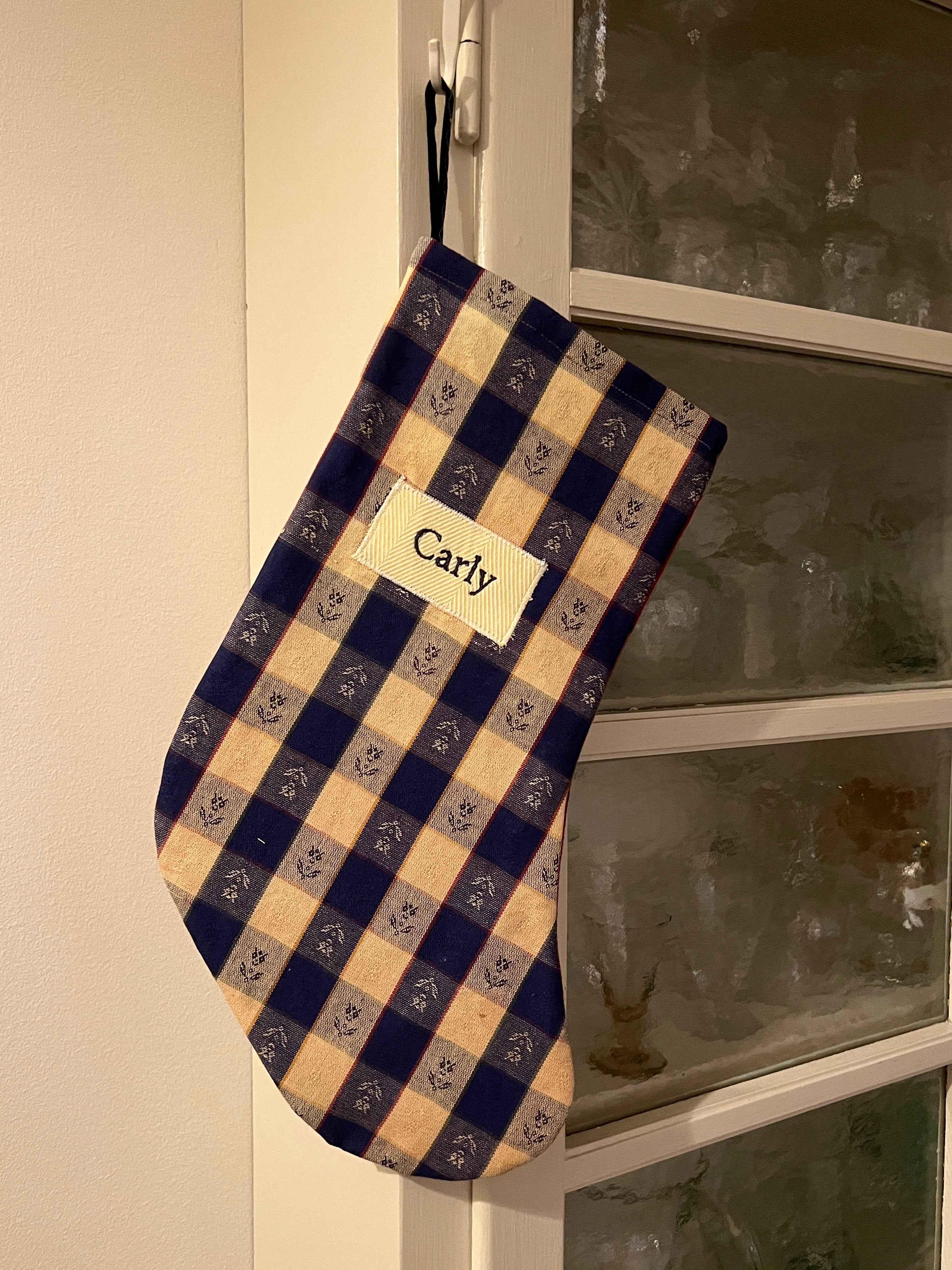 Made to order julesok i vintage tekstil - tilføj navn og motiv