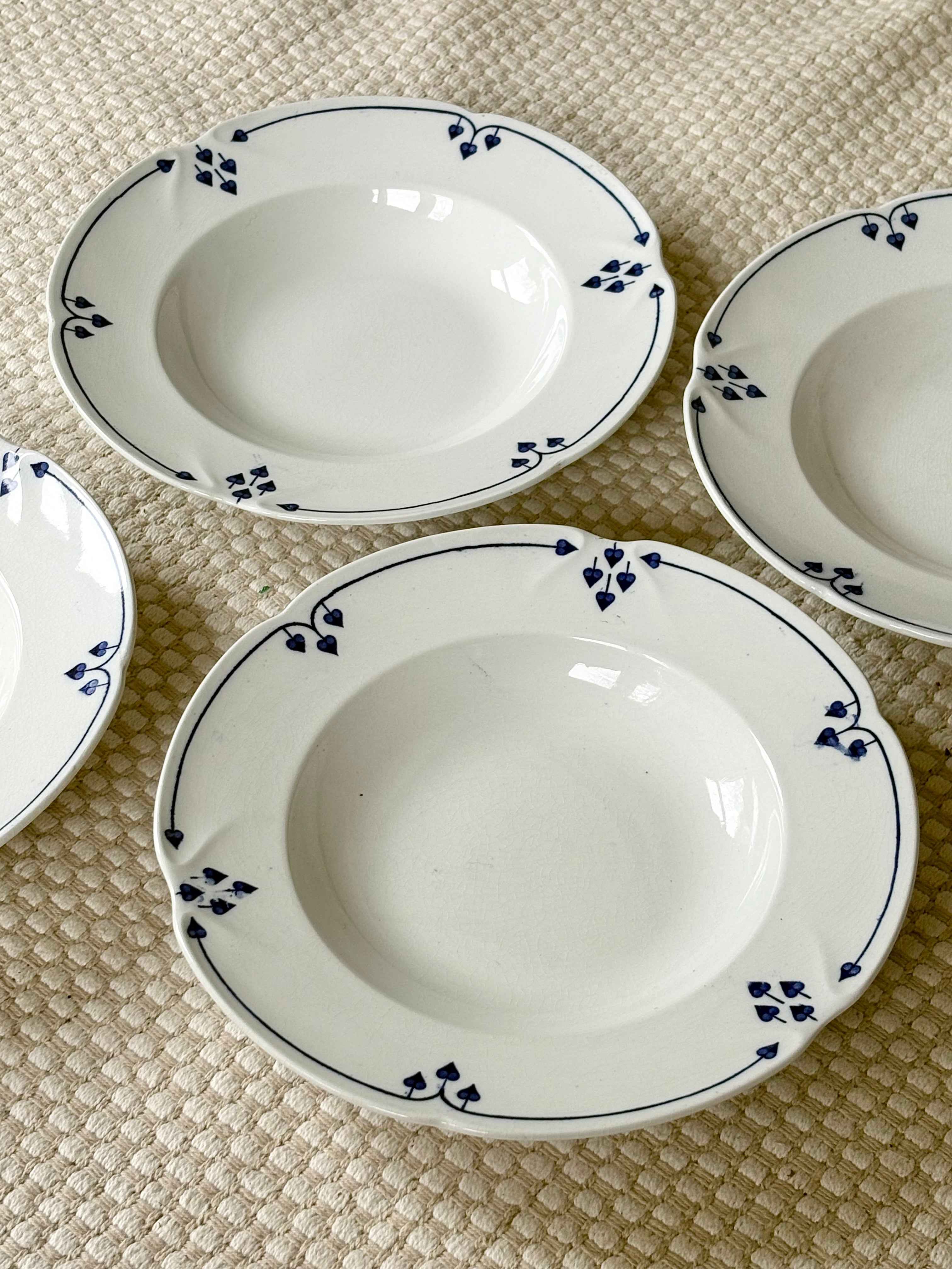 Vintage Pastatallerken “Rina” – Villeroy & Boch Porcelæn (Ø 24,5 cm) – 4 stk