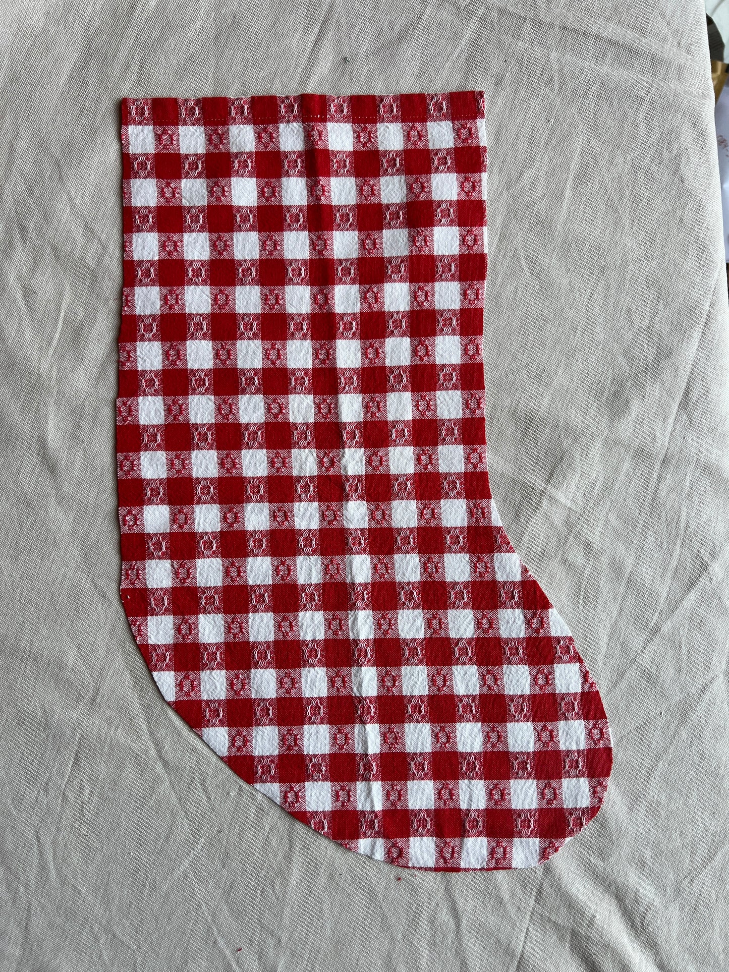 Made to order julesok i vintage tekstil - tilføj navn og motiv