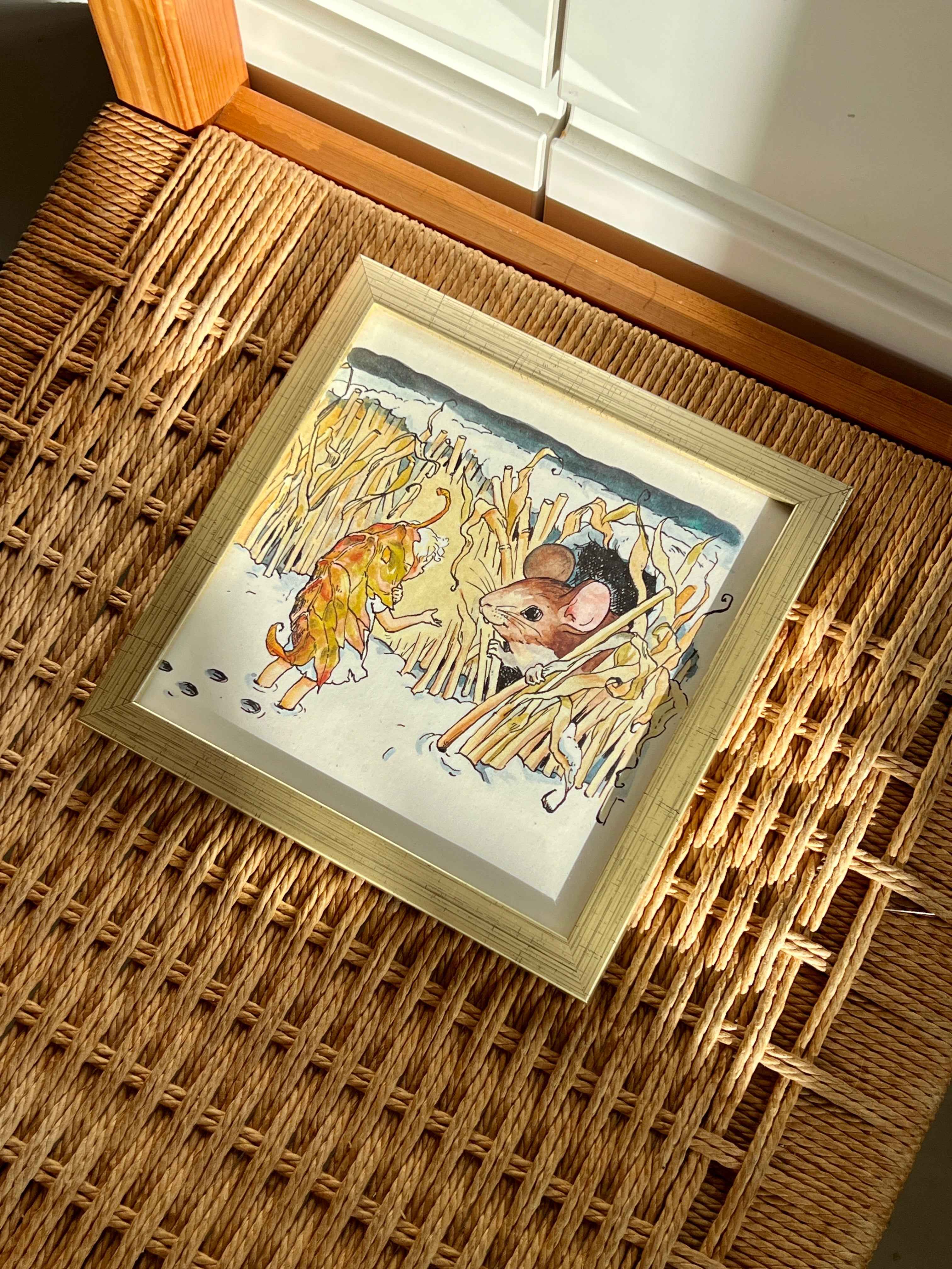 Tommelise illustration 1983 – vintage ramme 20x20 cm