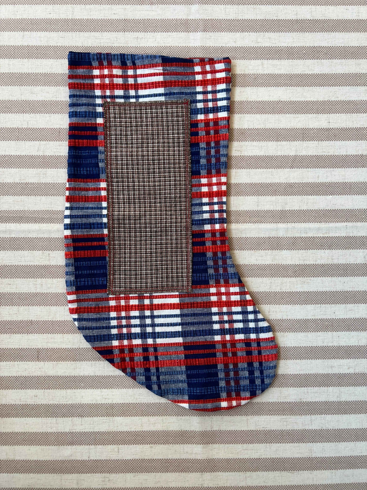 Made to order julesok i vintage tekstil - tilføj navn og motiv