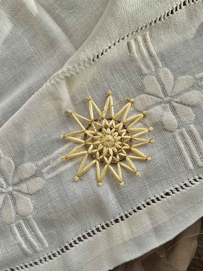 Halmstjerne med perler Ø8