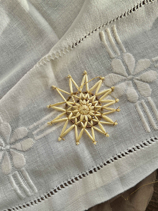 Halmstjerne med perler Ø8