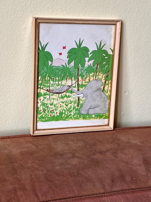 Babar illustration – mor og Babar i junglen