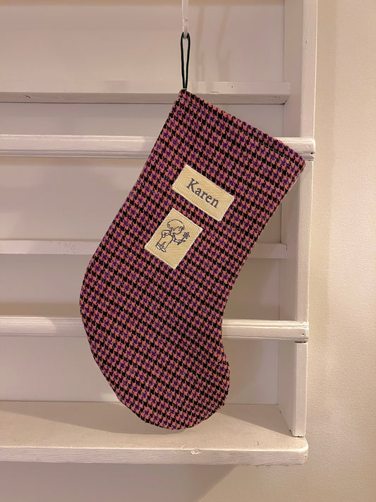 Made to order julesok i vintage tekstil - tilføj navn og motiv