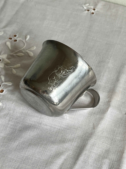 Børnekop i stål med elefantmotiv H6 × Ø7 cm