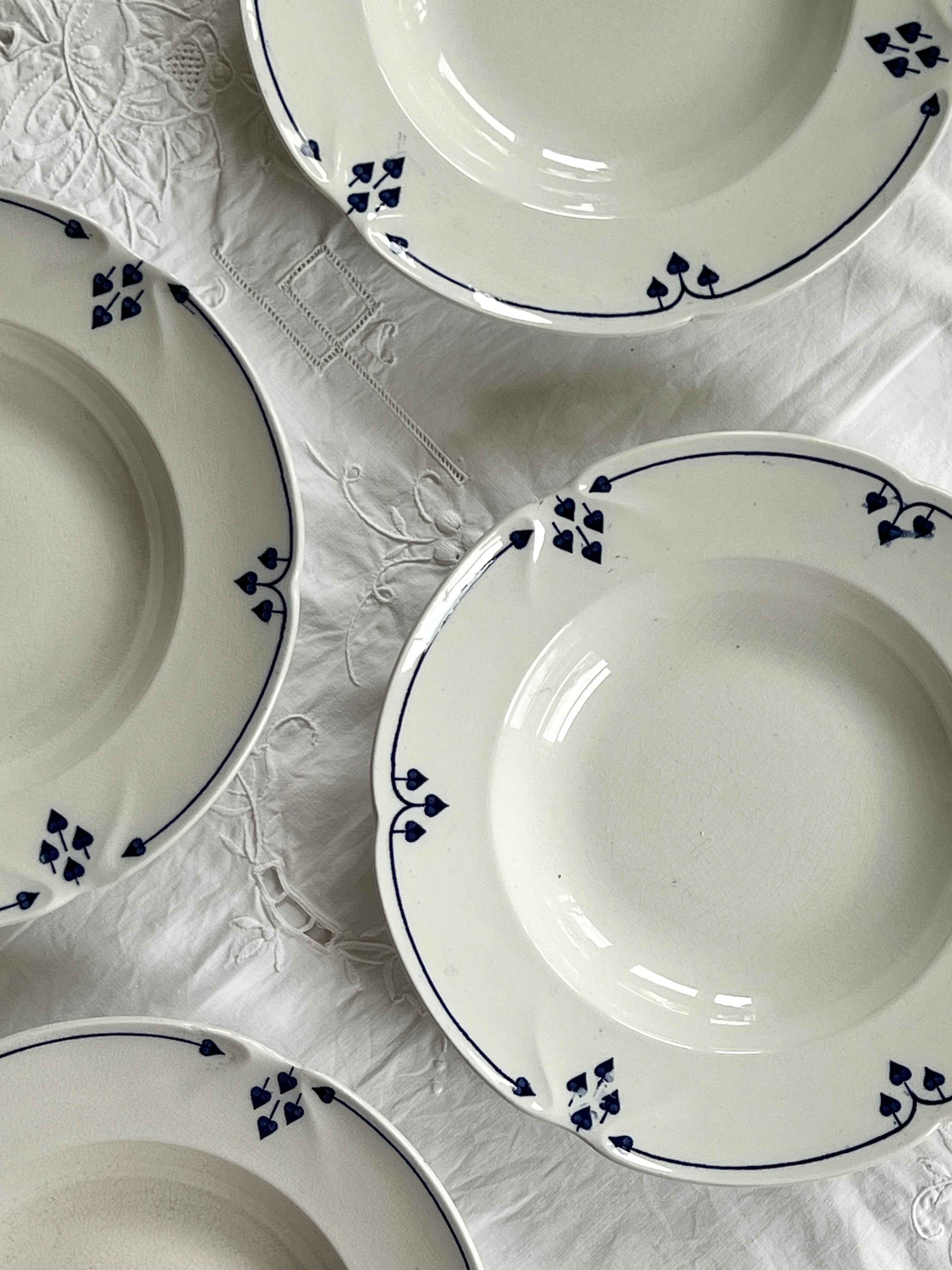 Vintage Pastatallerken “Rina” – Villeroy & Boch Porcelæn (Ø 24,5 cm) – 4 stk