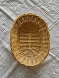 Oval vintage kurv i flet – L28,5 cm